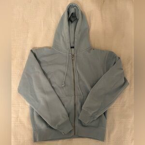 Rare Brandy Melville Light Blue Oversized Zip Up Hoodie